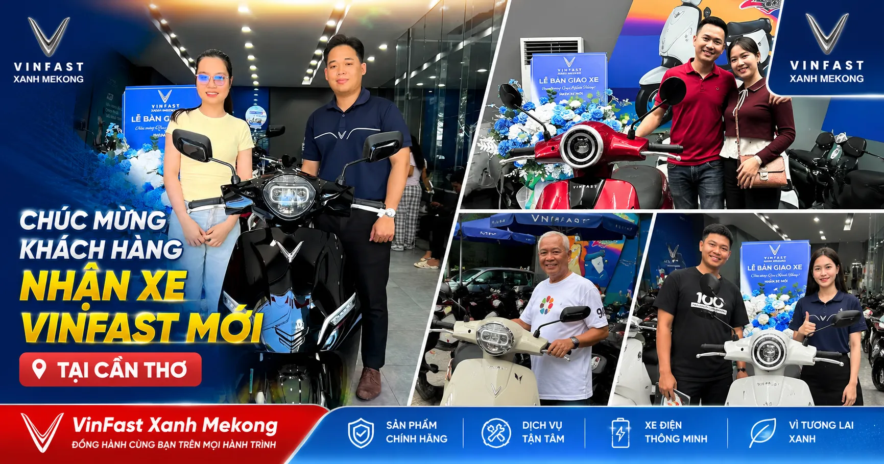 VinFast Xanh Mekong Bàn Giao Xe Máy Điện Cho Quý Khách Hàng Tại Cần Thơ