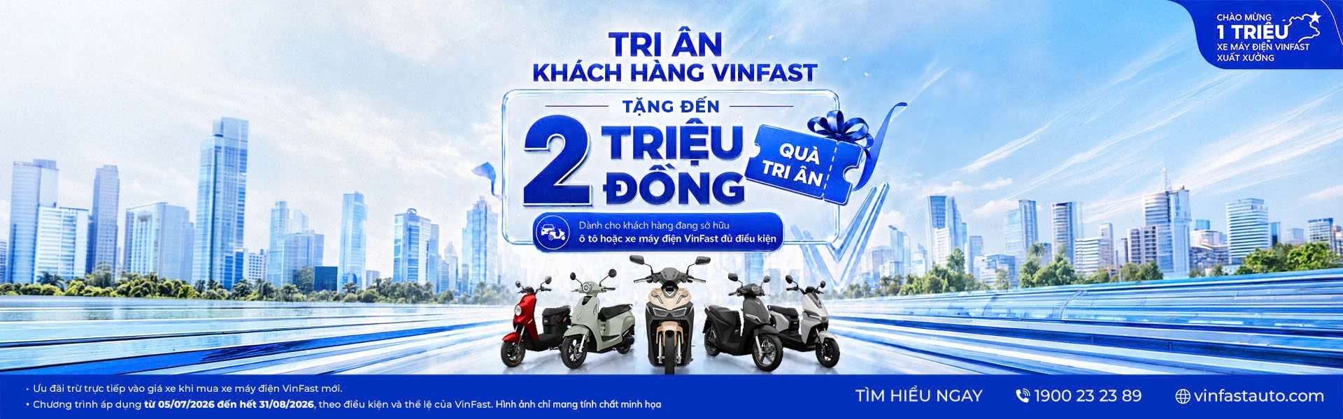 VinFast Tri Ân Khách Hàng – Tặng Đến 2 Triệu Đồng Khi Mua Xe Máy Điện Mới